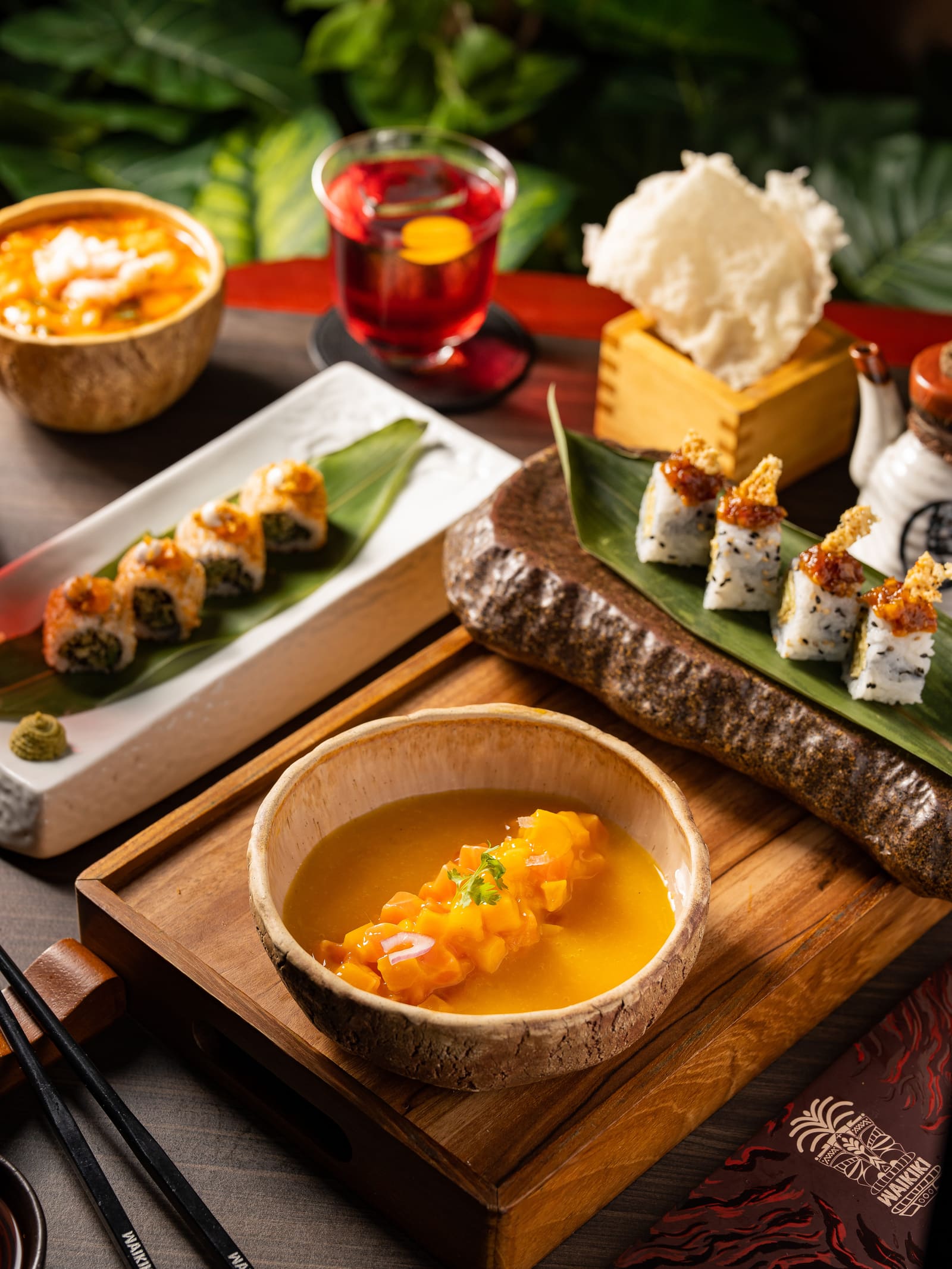 Waikiki Pan-Asian spread — sushi, poke and tiki cocktails, best restaurant Andheri East